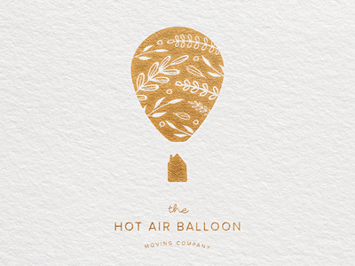 Day 2 - Hot Air Balloon balloon branding daily logo challenge floral flowers gold home hot air balloon house logo moving