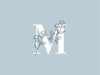 Day 4 - Single Letter daily logo challenge floral letter letter m typography