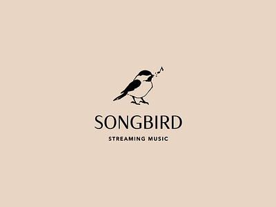 Day 9 - Streaming Music Startup bird branding chickadee dailylogochallenge handrawn logo music songbird streaming music
