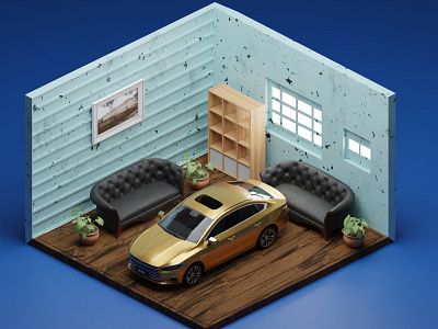 Car Showroom 3d 3d art blender blender 3d blender3d blender3dart illustration