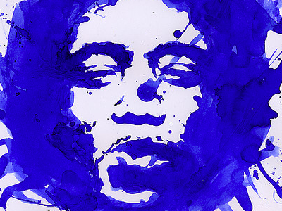 Jimi Hendrix blue drawing hendrix ink jimi music