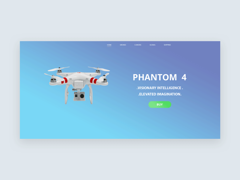 Product Landing Page Concept animation drone gif landing phantom product template ui ux web