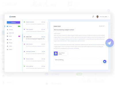 Mail Client App app attachment dashboard dribbble best shot email light mail menu send ui ux web