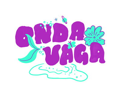 Lettering — Logo proposal for Onda Vaga branding color drawing handmade illustration lettering logo music type typography