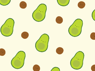 Pattern — Avocado Lovers art avocado character cute design digital drawing illustration illustrator pattern photoshop ux