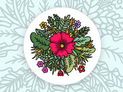 Floral Patch flower pattern illustrator graphic branding icon drawing art logo digital design illustration