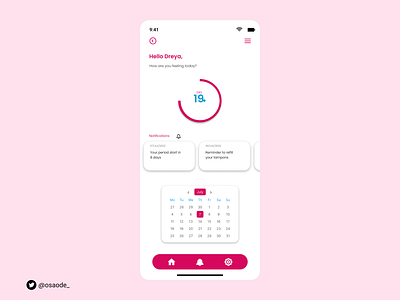 Period tracker app app branding design ui ux