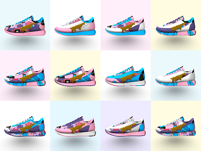 Genesis sneaker remx 3d art color palette colour palette crypto digital wearables generative art generative design illustration nfts
