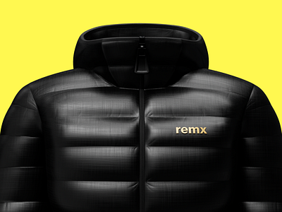 remx puffer coat 3d branding crypto digital wearables fashion graphic design logo metaverse nfts web3