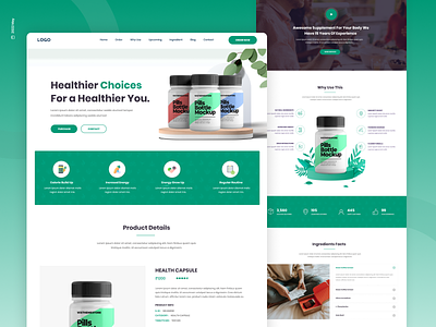 Nutrition Supplement Home page (Variation) ecommerce fitness fitness supplement fitness website health supplement health website healthy food website healthy product website medical nutrition product website nutrition website online website product product website supplement supplement website ui visual design web design