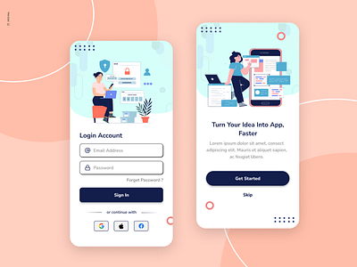 Ui Login/Register Mobile App Design