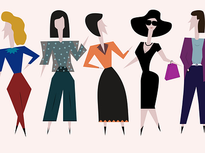 Fashion female flat characters