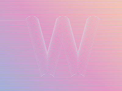 Trippy W gradient illustration letter lettering lines logo type typography w