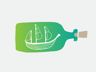 Ship in a Bottle bottle branding design environment illustration logo mark ship