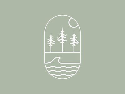 West Coasters Illustration beach branding graphic design illustration landscape logo trees waves westcoast
