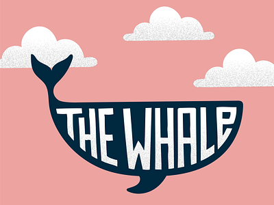 The Whale clouds design illustration lettering pink type typography whale