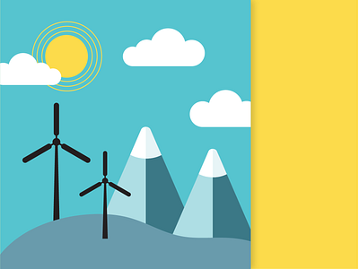 Sustainability Infographic branding design environment environmental illustration mountains nature sustainability vector windpower