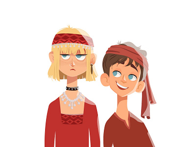 Character design armenian armeniancloths boy illustrator character design face girl illustration vector