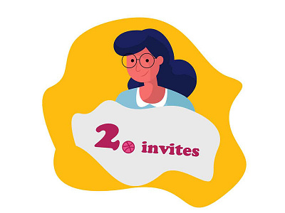 Dribbble Invite beautiful character dribbble girl glasses invitation invite