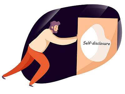 Self-disclosure character design draw flat men self disclosure think