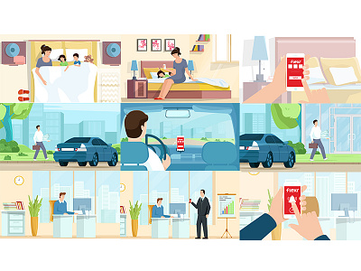 Style Frame character design flexr frame house illustration kids office style