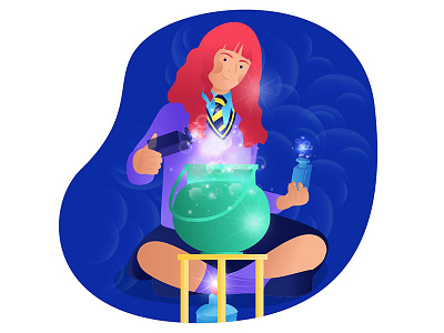 Magic Potion character design granger hermione illustration light magic potion