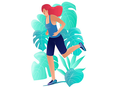 Morning Run character design healthy lifestyle morning plants run running