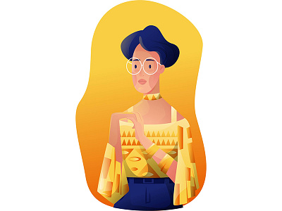 The Woman in Gold character design illustration portrait of adele bloch bauer the woman in gold