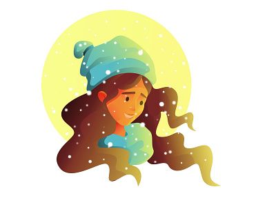 Winter character design flat girl illustration snow snowing winter winteriscoming woman