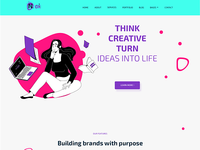 Landing page character characters design draw flat girl hair illustration man vector web webdesign website woman