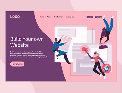 landing page character characters design flat girl illustration landing landing design landing page landing page design man vector webdesign website website design woman