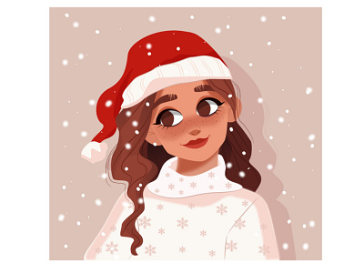Character character characters christmas cut eyes design face girl hair illustration mood snow snowing vector winter woman