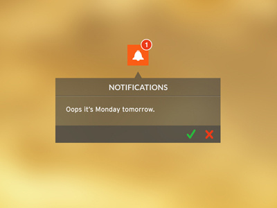 Notification alert flat icon interface monday notification tomorrow ui ux work