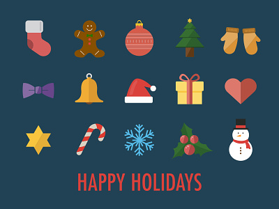 15 Christmas Icons christmas free freebie fun gift gingerbread happy holiday icon snow vector winter