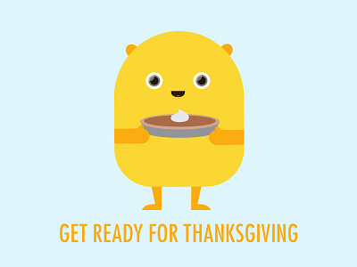 Get ready for thanksgiving character fall flat food happy holiday illustration pie pumpkin simple thanksgiving vector