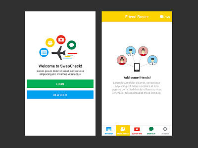 app UI WIP app flying graphic interface intro mobile plane roster travel ui vector web