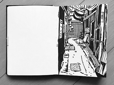 Back alley sketch ally backalley buildings city drawing illustration ink sketch sketchbook urban