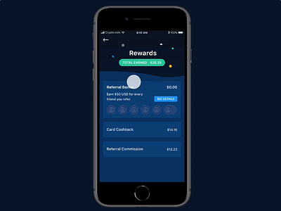 Rewards landing page animation app confetti crypto interaction invisionstudio listing motion rewards ui wallet