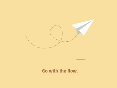 go with the flow carefree carpe diem flow fly free go graphic high illustration paper plane relax spirit vector