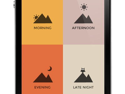 Icons for different time of day afternoon app day evening hours icon interface late moon morning night opening owl sun vector