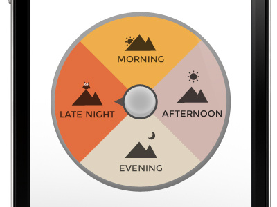 circular knob for different time of day afternoon app circular day evening hours icon interface knob late moon morning night opening owl sun vector