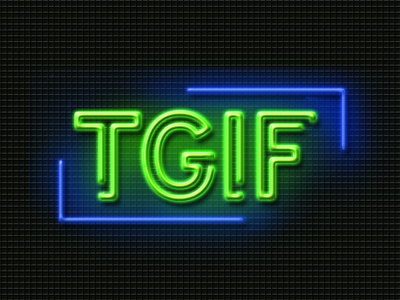 neon sign TGIF by Ruth Tsang on Dribbble