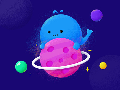 Star blue constellation cosmic cute galaxy planet red sky blue starry whale whales