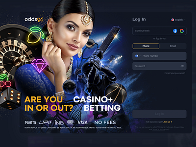 Odds96 login page