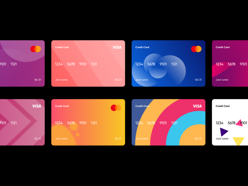 Examples for credit cards by Baxtiyorjon Ibrohimov on Dribbble