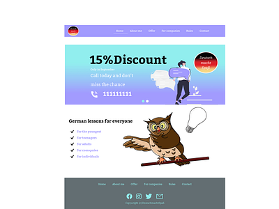 Landing page- Language school