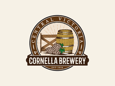 Cornella Brewery Logo Design bar barrel brand identity branding brewery design emblem logo food and drinks food logo logo wine