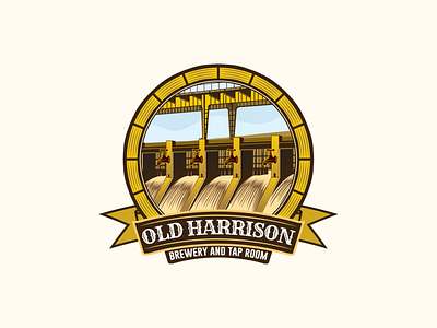 Old Harrison Brewery and Tap Room Branding bar bar and night club brand design brand identity brand identity design branding brewery bridge design emblem logo food and drinks food logo logo logo design room sky tap vintage wine wine business