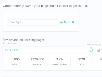 Second Funnel Dashboard - Start Screen