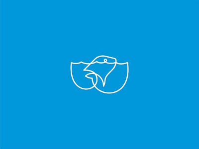 Fish Logo aquarium blue branding corporate identity fish logo minimalist modern monoline simple water